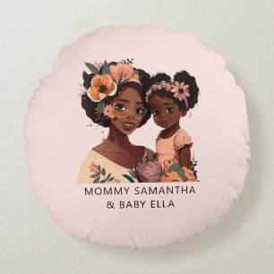 Coussins Ronds Belle mère et fille noire (13)