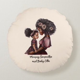 Coussins Ronds Belle mère et fille noire (28)