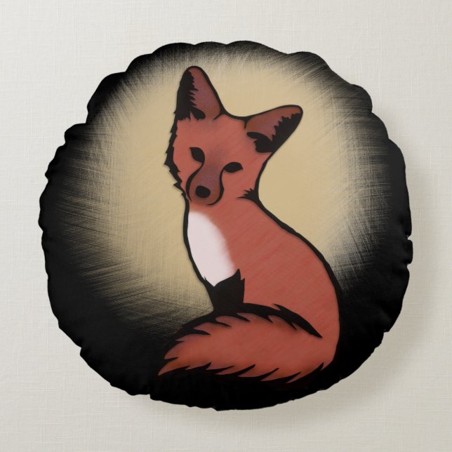 Coussins Ronds Belle Renard rouge Foxy (Devant)
