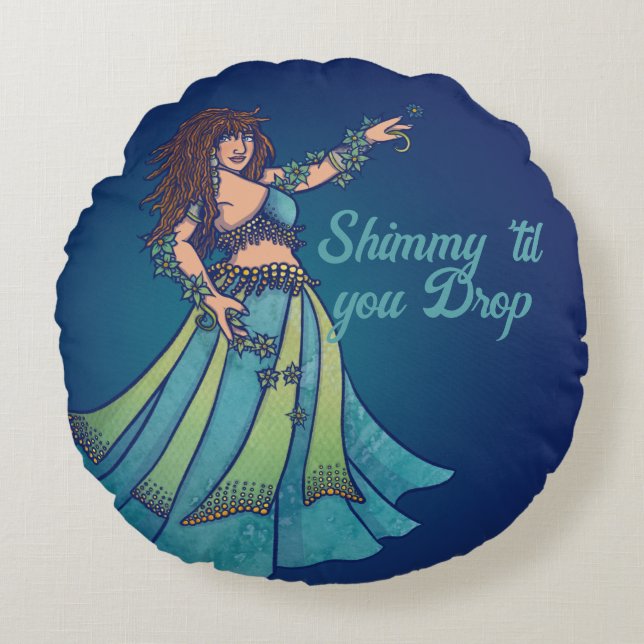 Coussins Ronds Belly Dancer Ruby Teal Art (Devant)