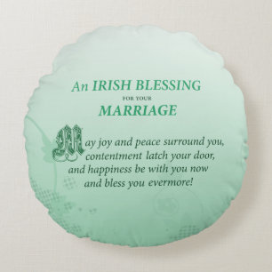 Coussins Ronds Bénédiction de félicitations pour mariage irlandai