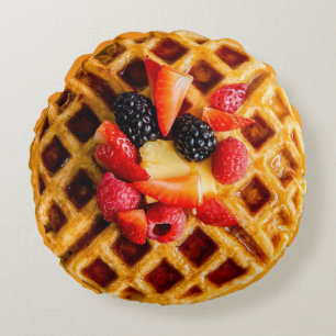 Coussins Ronds Berry Waffle Lame ronde oreiller