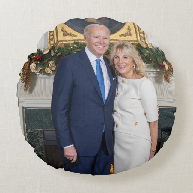 Coussins Ronds Biden State of the Christmas Union Adresse (Devant)