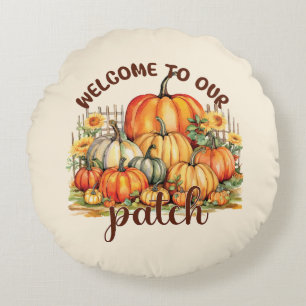 Coussins Ronds Bienvenue dans notre Patch - Cosy Citrouille Patch