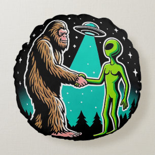 Coussins Ronds Bigfoot rencontre un Alien
