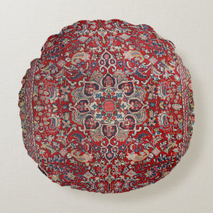 Coussins Ronds Bijar Perse fine Rouge Bleu Jaune
