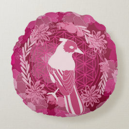 Coussins Ronds Bird flower of life
