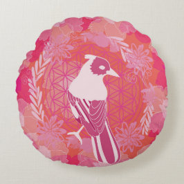 Coussins Ronds Bird flower of life