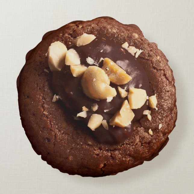 Coussins Ronds Biscuit de fondant de chocolat, brun chocolat (Dos)