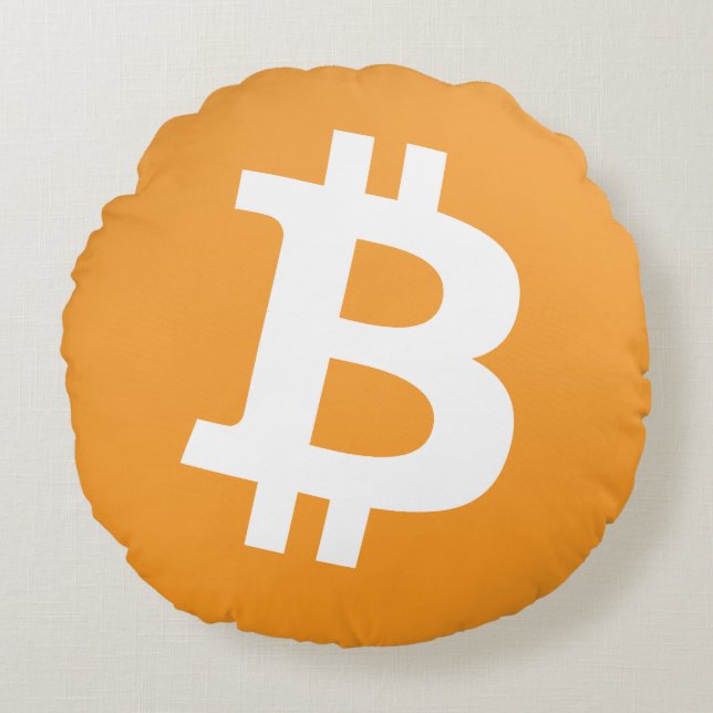 Coussins Ronds Bitcoin Rendre vos rêves réels, BTC (Devant)