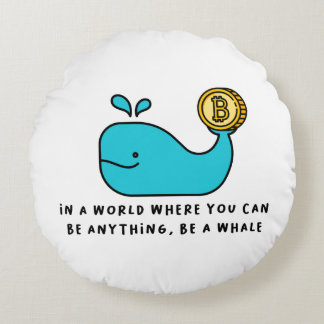 Coussins Ronds Bitcoin Whale Crypto Investisseur & BTC Trading De