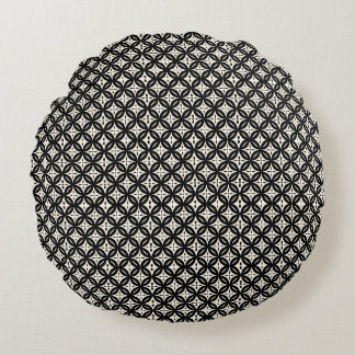 Coussins Ronds Black and Beige Round Pillow