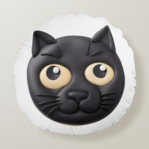 Coussins Ronds Black Cat 3D Inspiré
