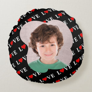 Coussins Ronds Black LOVE tendance noir et blanc