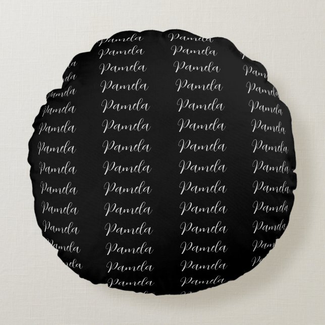 Coussins Ronds Black Red Minimalist Ajouter un nom personnalisé (Devant)