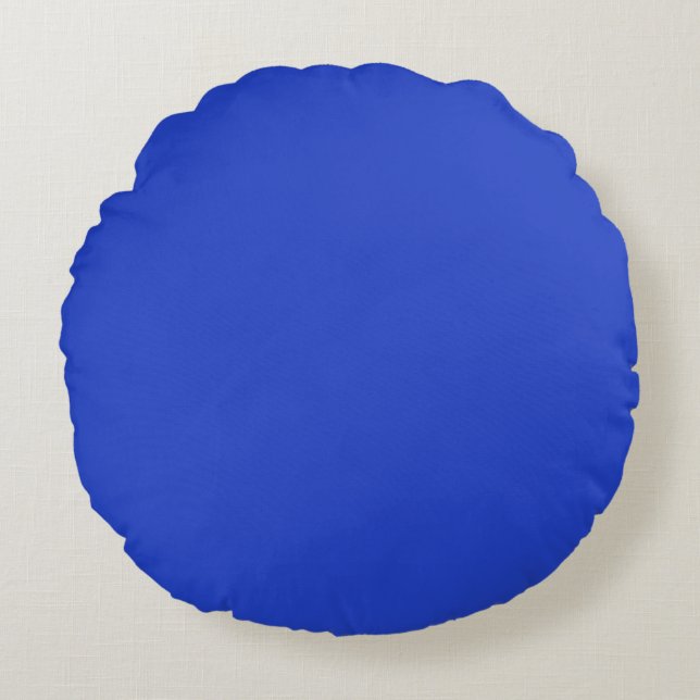 Coussins Ronds Bleu bleu (couleur solide)  (Devant)
