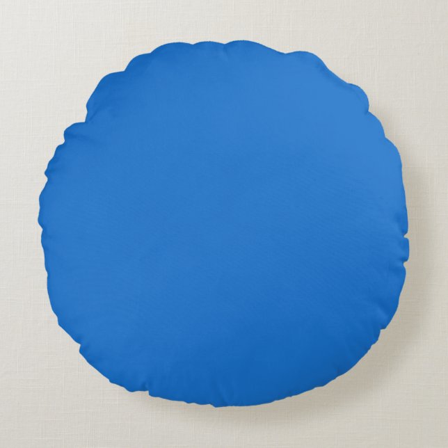 Coussins Ronds Bleu bleu marine brillant (couleur solide) (Devant)