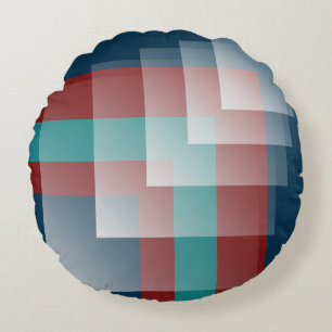 Coussins Ronds bleu bordeaux turquoise