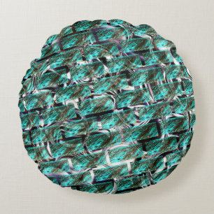 Coussins Ronds Bleu clair, des bulles sur la grille ou l'effet de