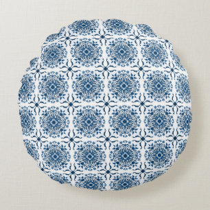 Coussins Ronds Bleu Classique teintes Boho Style Belle