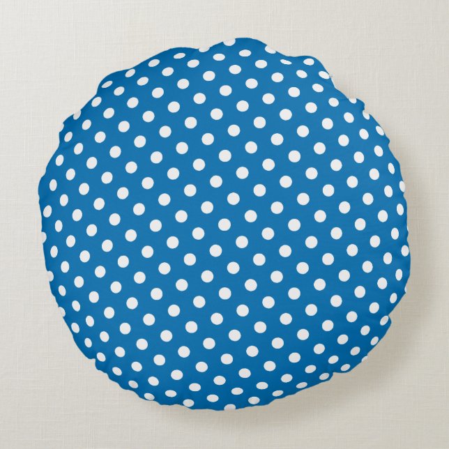Coussins ronds bleu et blanc éclatants (Dos)