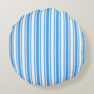Coussins Ronds Bleu et blanc rayures de bonbons