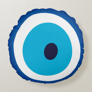 Coussins Ronds Bleu Oeil Lucky Charme