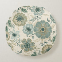 Bleu Poussiéreux Sage Vert Beige Floral Maison de