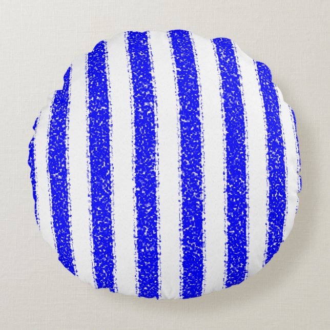 Coussins Ronds Bleu rayé (Devant)