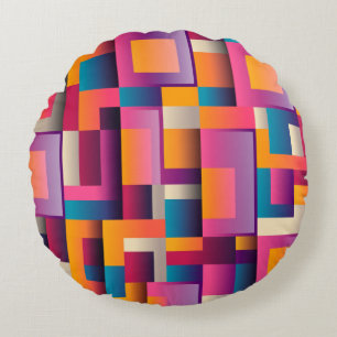 Coussins Ronds Blocs de couleurs modernes