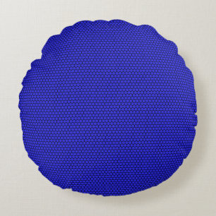 Coussins Ronds Blue Black Hexagon Motif sans couture
