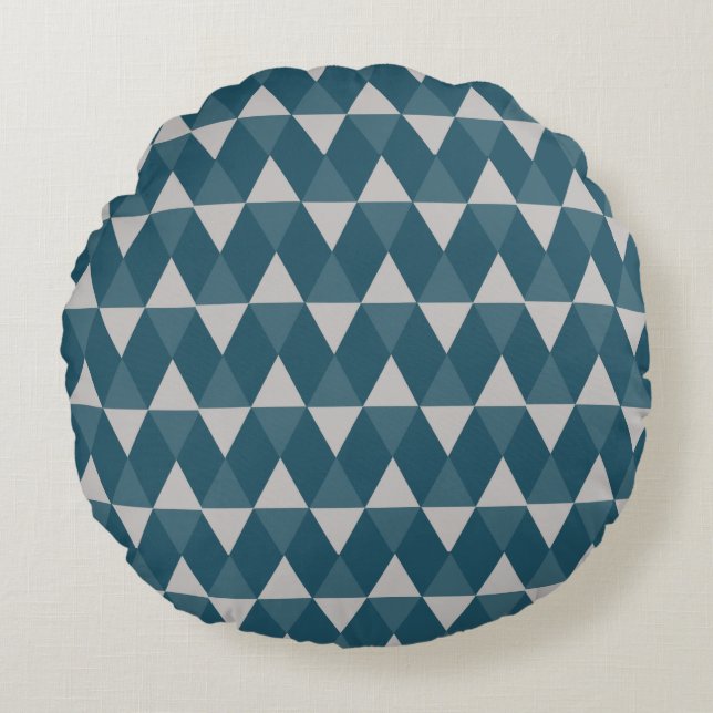 Coussins Ronds Blue diamonds pattern (Devant)
