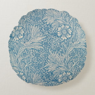 Coussins Ronds Blue Marigolds (par William Morris)