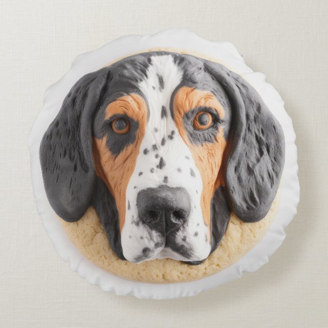 Coussins Ronds Bluetick Coonhound Dog 3D inspiré (Dos)