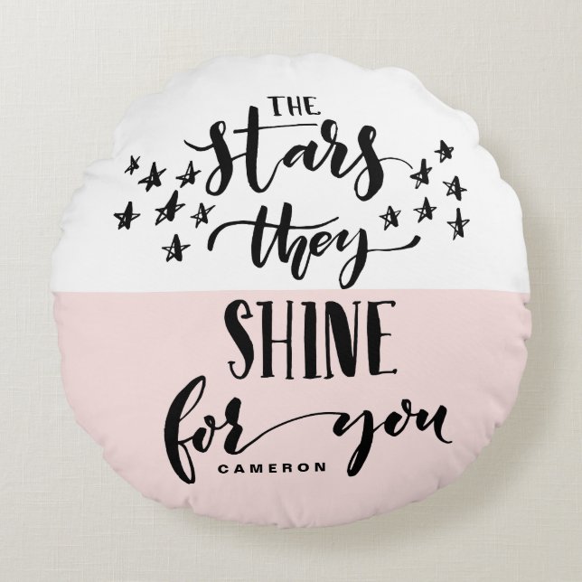 Coussins Ronds Blush Les Étoiles Qu'Ils Brillent Pour Vous | Lett (Devant)