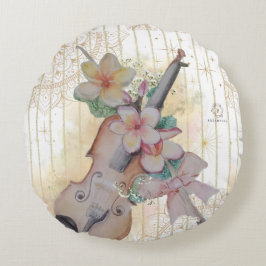 Coussins Ronds Boganhues violon floral Imprimer