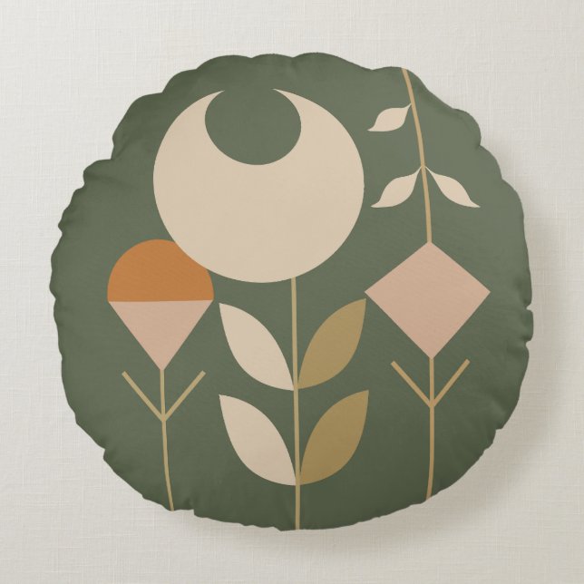 Coussins Ronds Boho Abstrait Lily (Devant)