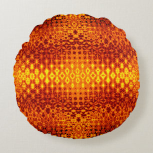 Coussins Ronds Boho brûlé orange lancer autour des coussins.