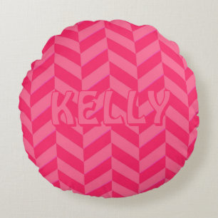 Coussins Ronds Boho rose Chevron Ikat Inspiré Motif rouge Accent