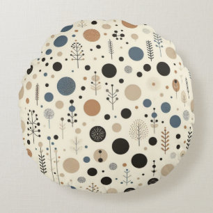 Coussins Ronds Bois Abstrait