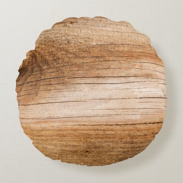 Coussins Ronds Bois de sapin naturel : surface texturée (Devant)