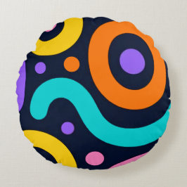 Coussins Ronds Bold Geometric Circles Round Pillow