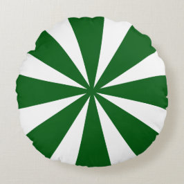 Coussins Ronds Bonbon de menthe verte et blanche.