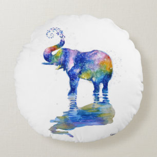 Coussins Ronds Bonne aquarelle d'éléphant