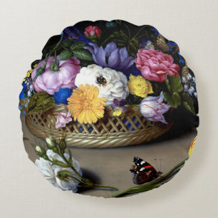 Coussins Ronds Bosschaert Fleur morte vie Insecte l'art néerlanda