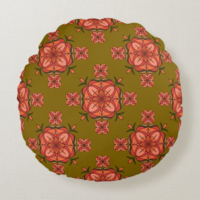Coussins Ronds Botanic Bloom Round Pillow (Devant)