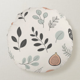 Coussins Ronds Botanica Calme - Lame d'art Leaf Jeter l'oreiller