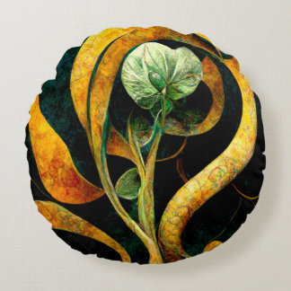 Coussins Ronds Botanical Orchid Greens & Golds