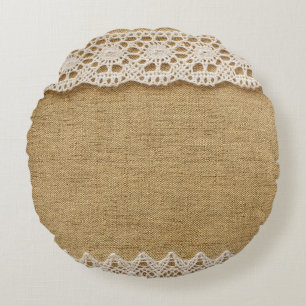 Coussins Ronds Boucles avec dentelle