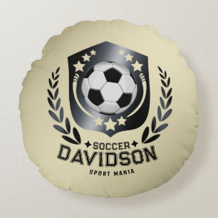 Coussins Ronds Bouclier de football classique Texte personnalis